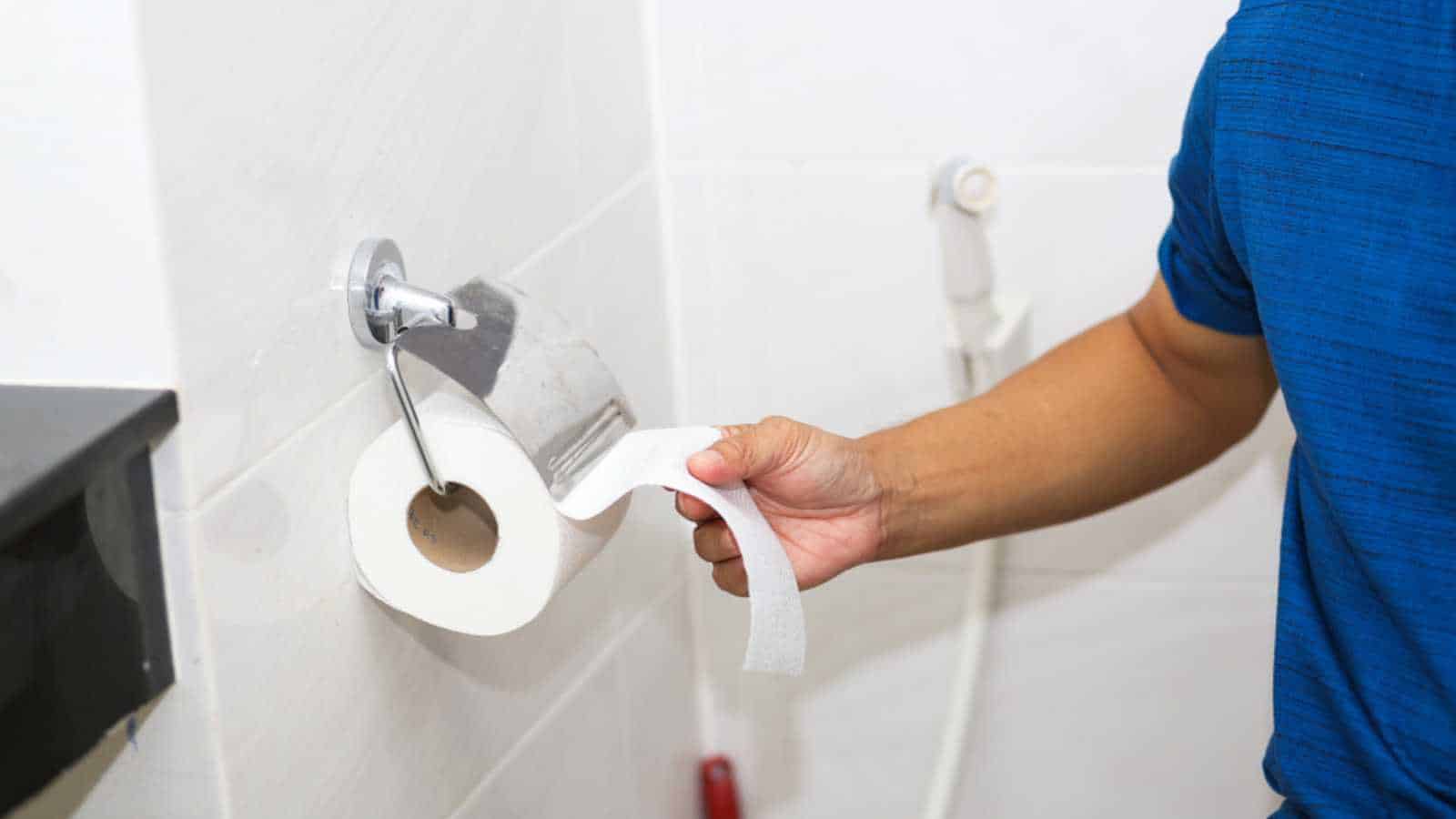 Man taking toilet paper