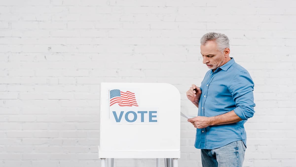man voting