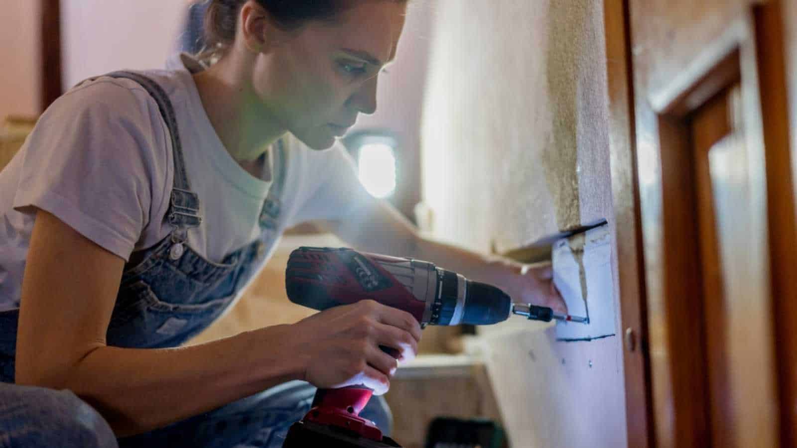 Woman drilling