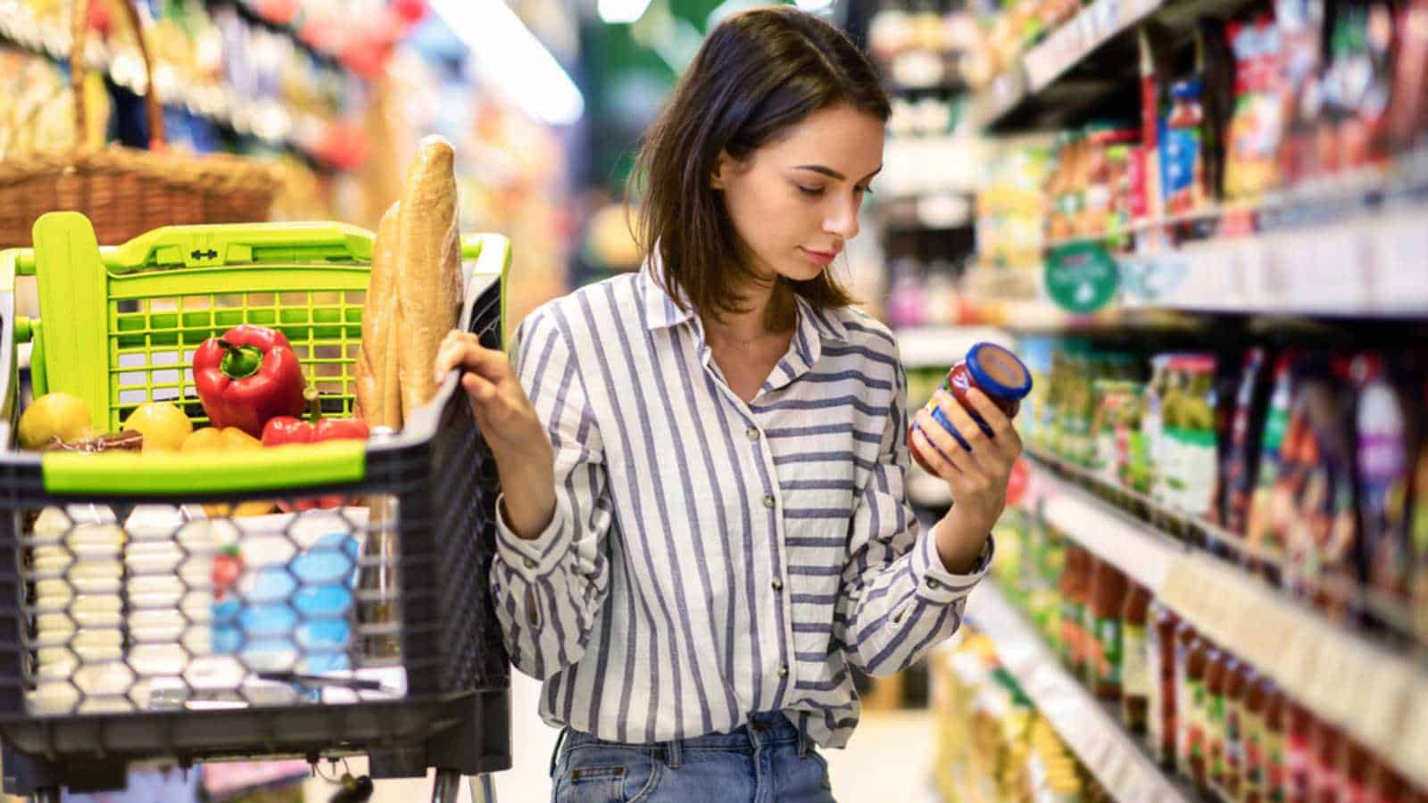 Woman purchasing grocery